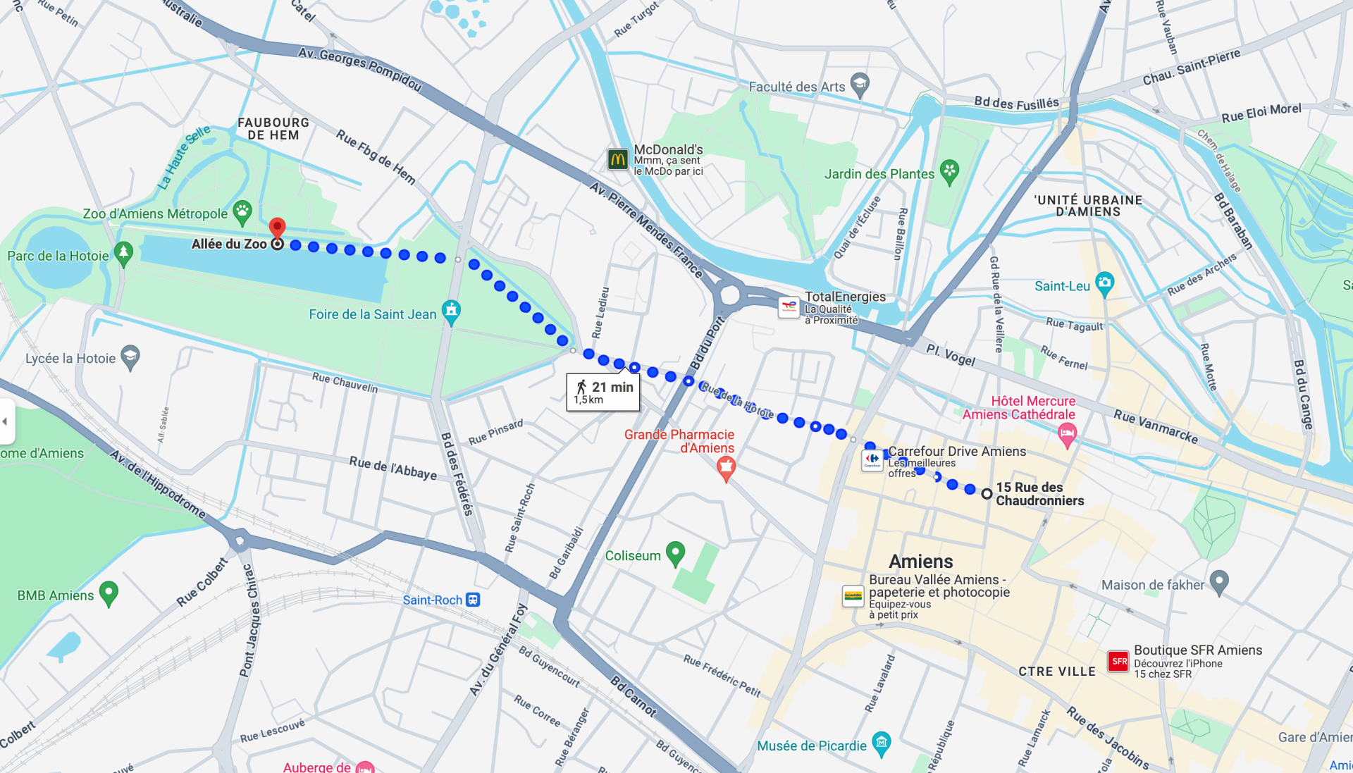 Going from the cathedral to Amiens zoo